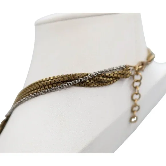 STELLA & DOT Pegasus Bronze Feather Bib Collar Necklace Worn by RBG Kardashian